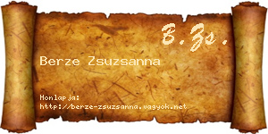 Berze Zsuzsanna névjegykártya